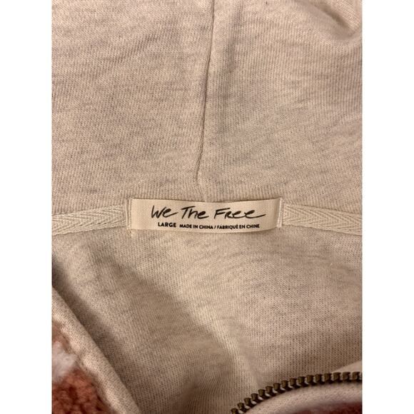 Free People Jacket Large Womens Canyon Moon Sherpa Chunky Fur Floral Zip Hoodie - Picture 7 of 8